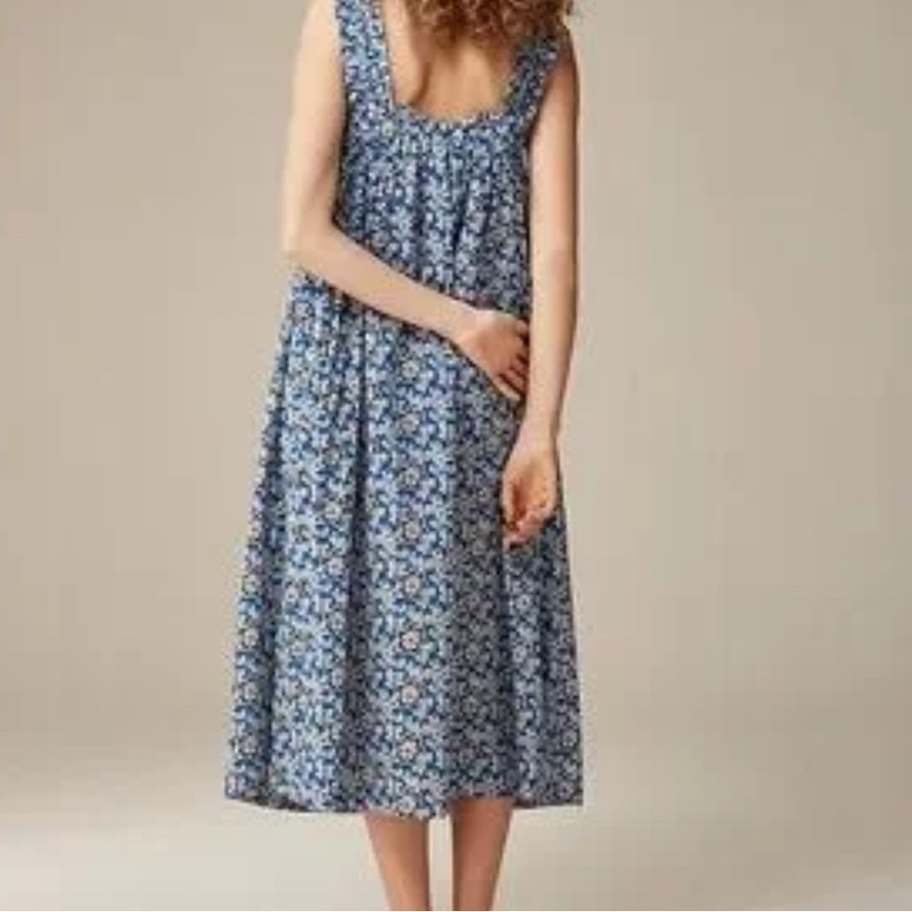 J. Crew Blue Floral Midi Dress - Picture 3 of 16
